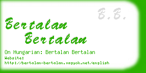 bertalan bertalan business card